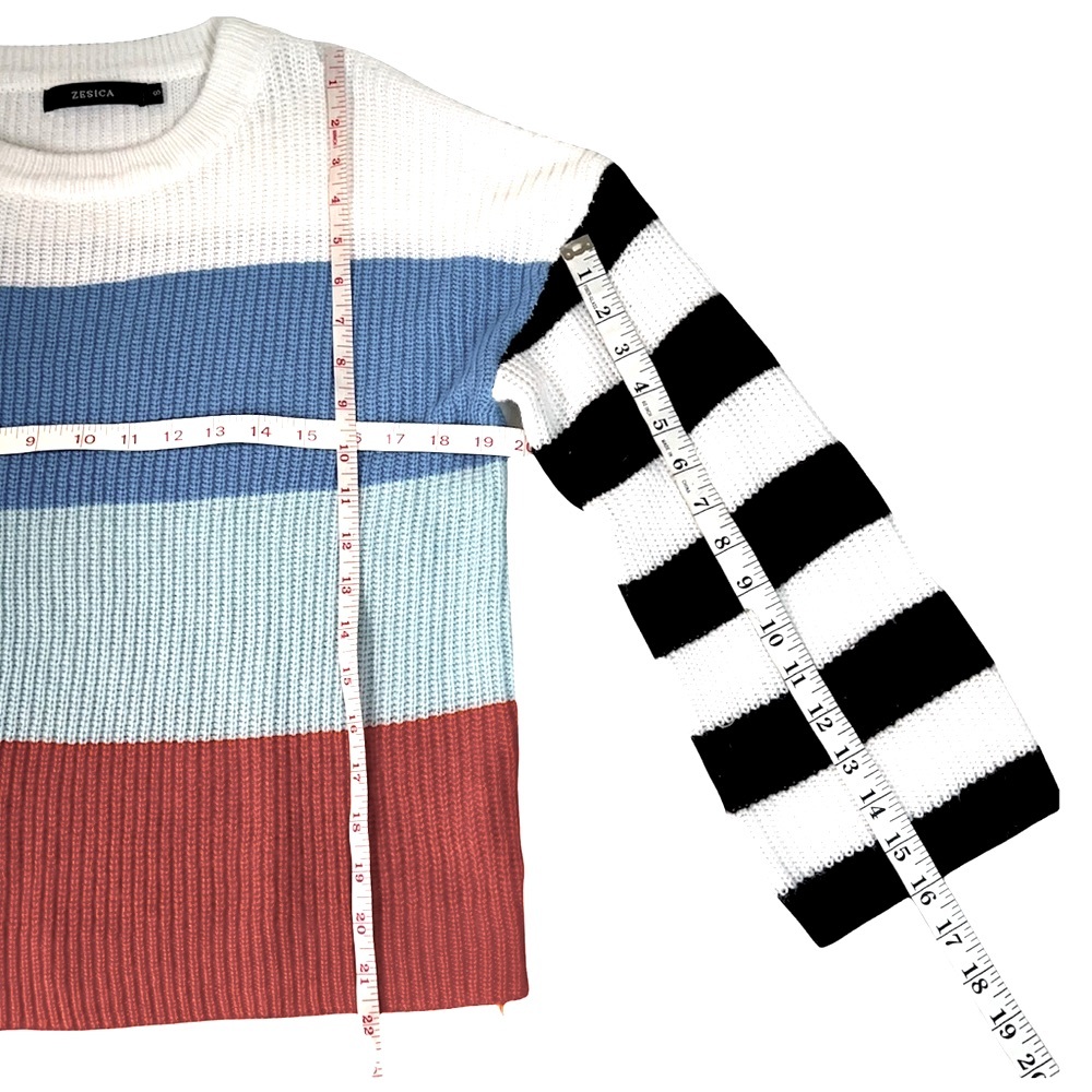 ZESICA Sweater Color Black Chunky Knit 3/4 Sleeve Top Sz Small - Picture 5 of 7